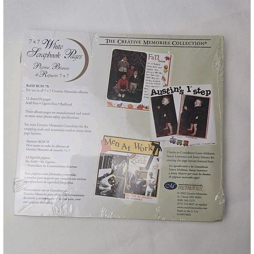 Creative Memories 7 X 7 White Scrapbook Pages NIP